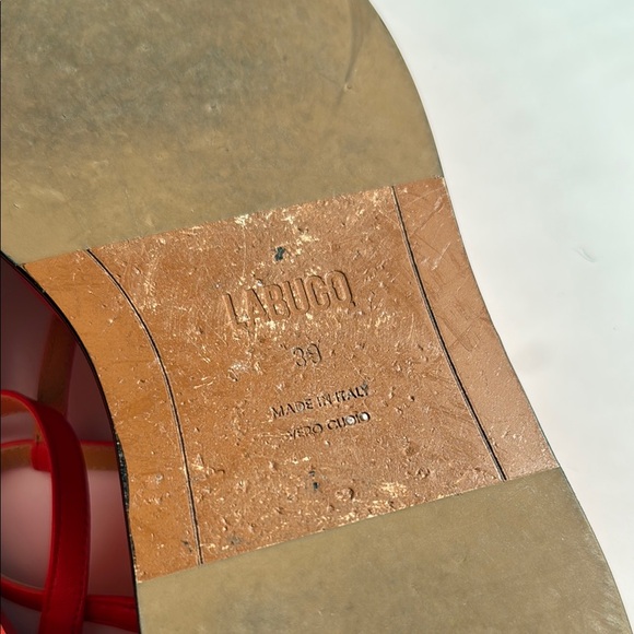 Labucq Red Wedge Sandals - Picture 13 of 16